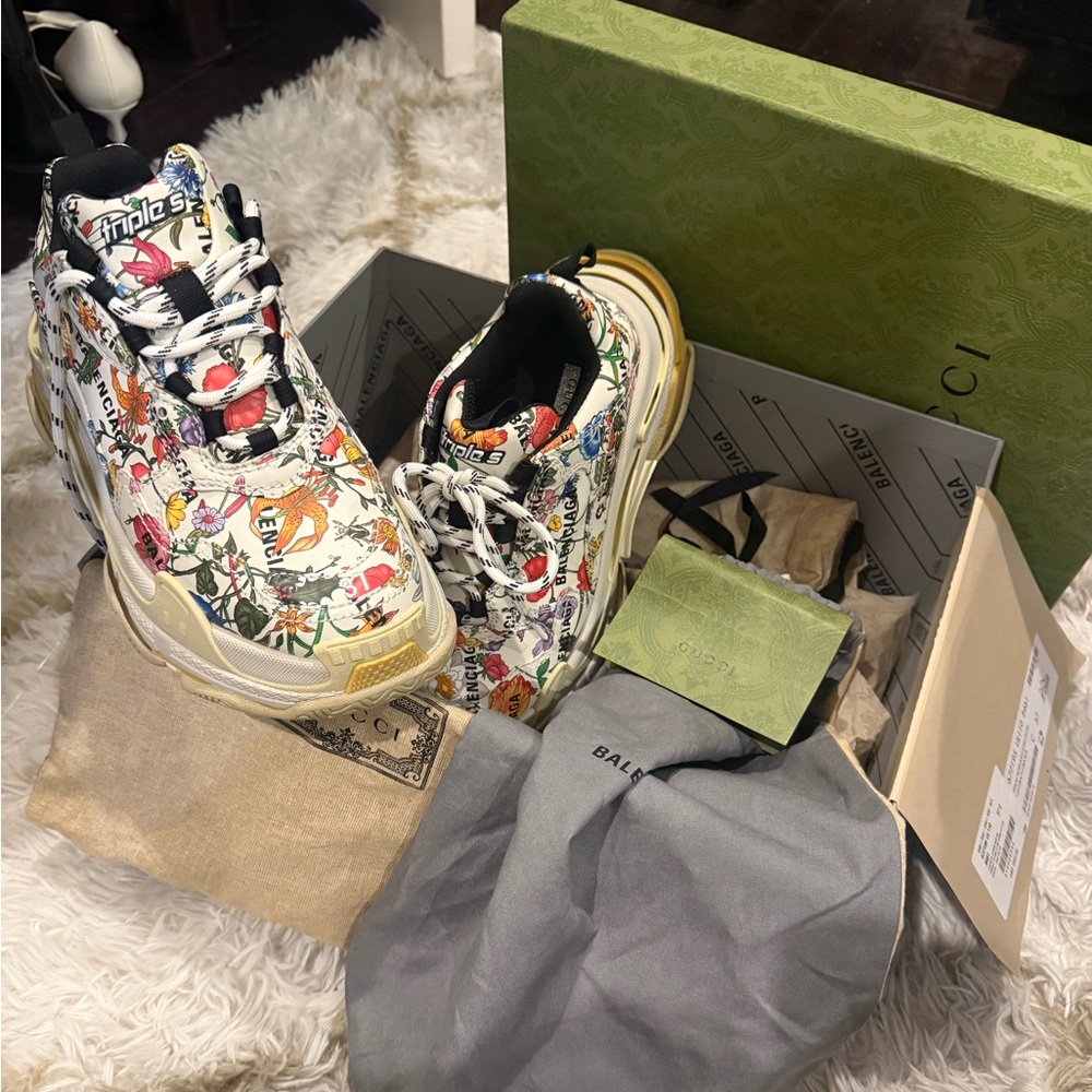 Gucci x Balenciaga Floral Sneakers